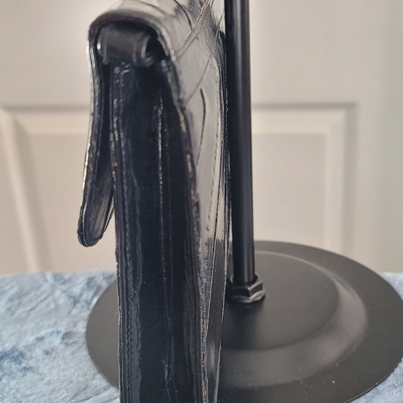 Lee Sands Vintage Eel Skin Supple Leather Shoulder Bag/Clutch Black - Picture 8 of 13